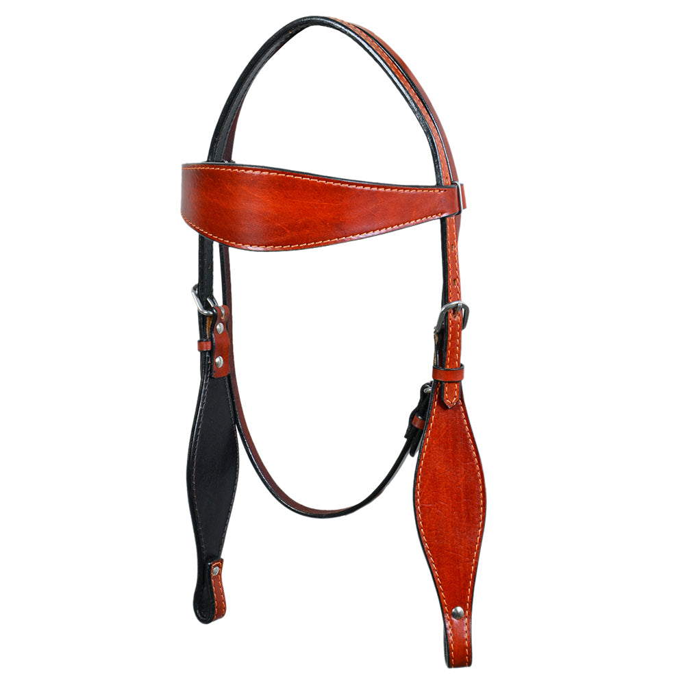 HILASON Western Horse Headstall & Breast Collar Set Tack Genuine American Leather Plain Mahogany