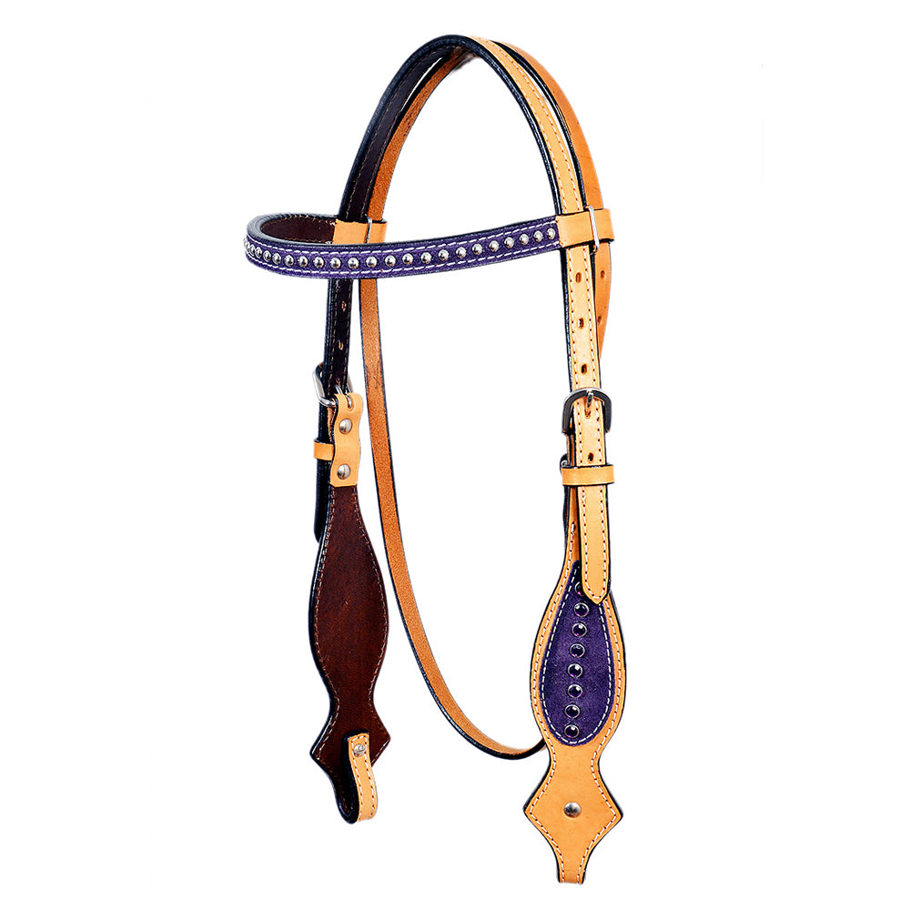 HILASON Western Horse Headstall Tack Genuine American Leather Tan