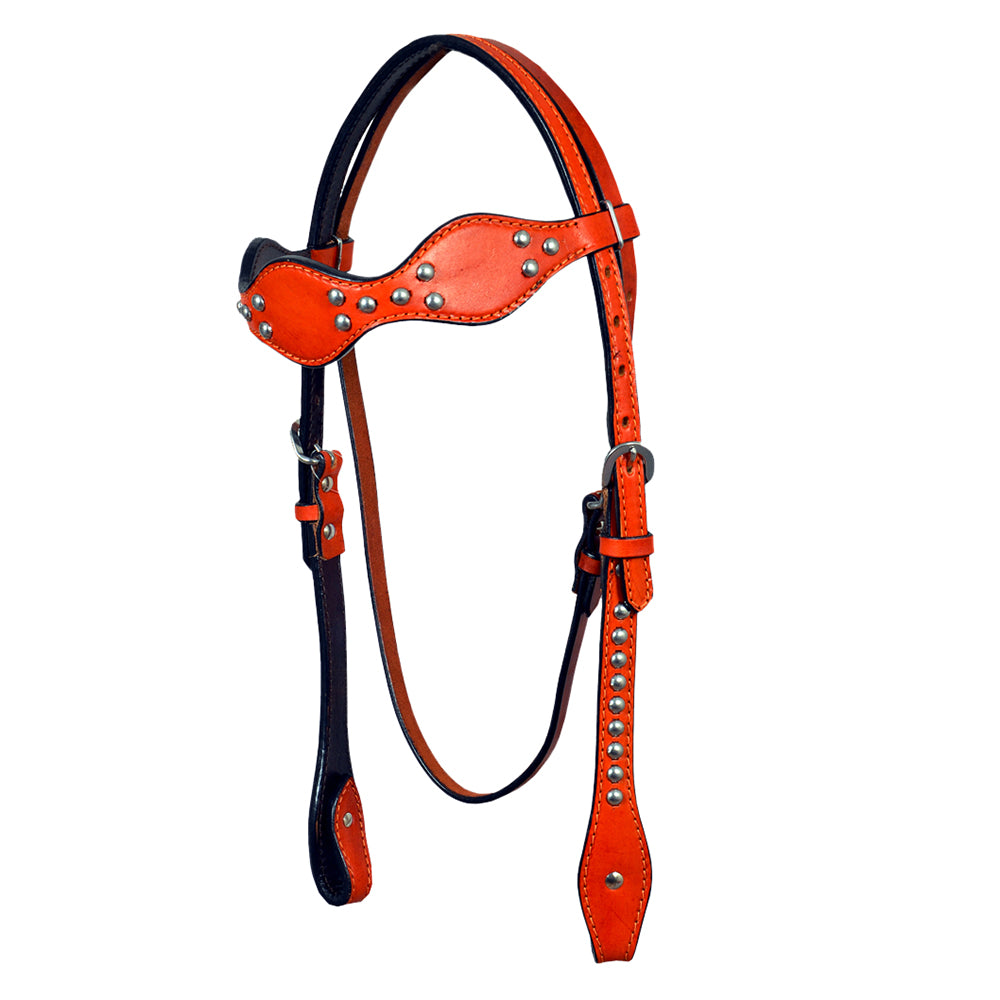 HILASON Western Genuine Leather Horse Headstall Tack Mahogany