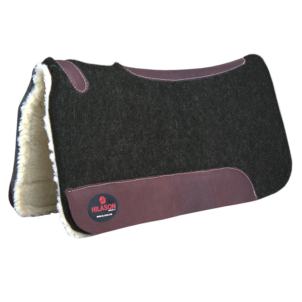 Made In Usa Wool Felt Horse Western Saddle Pad 1 Grey Fur Hilason