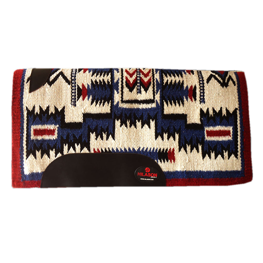Hilason Western New Zealand Wool Horse Saddle Blanket Red/Off White
