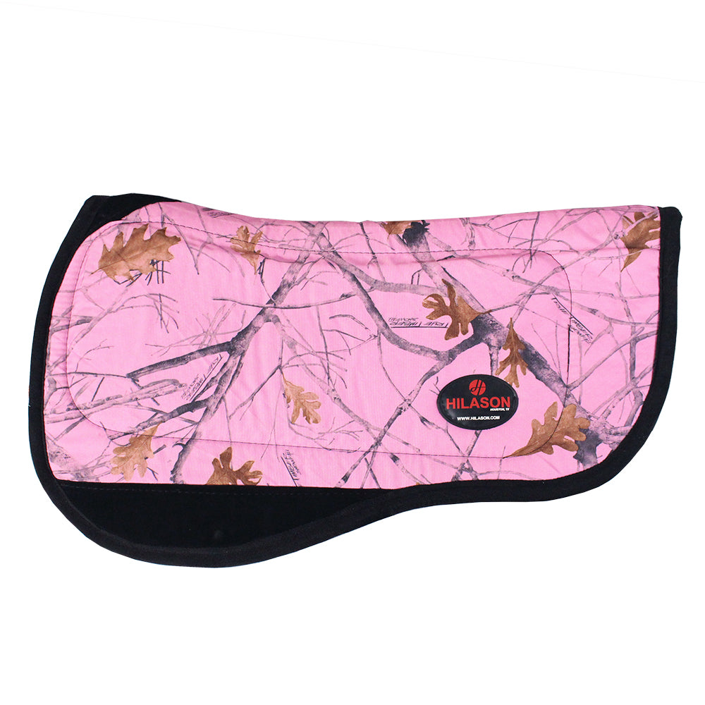 HILASON 28" X 26" Anti Slip Round Contoured H. Saddle Pad Pink Camo by Hilason Cowboy and equestrian accessories