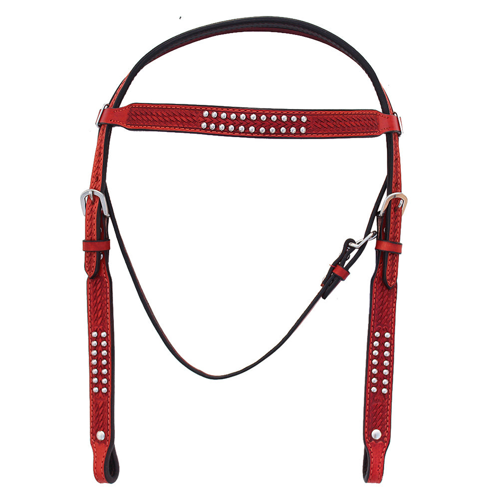 HILASON Western Horse Headstall Tack American Leather Mahogany
