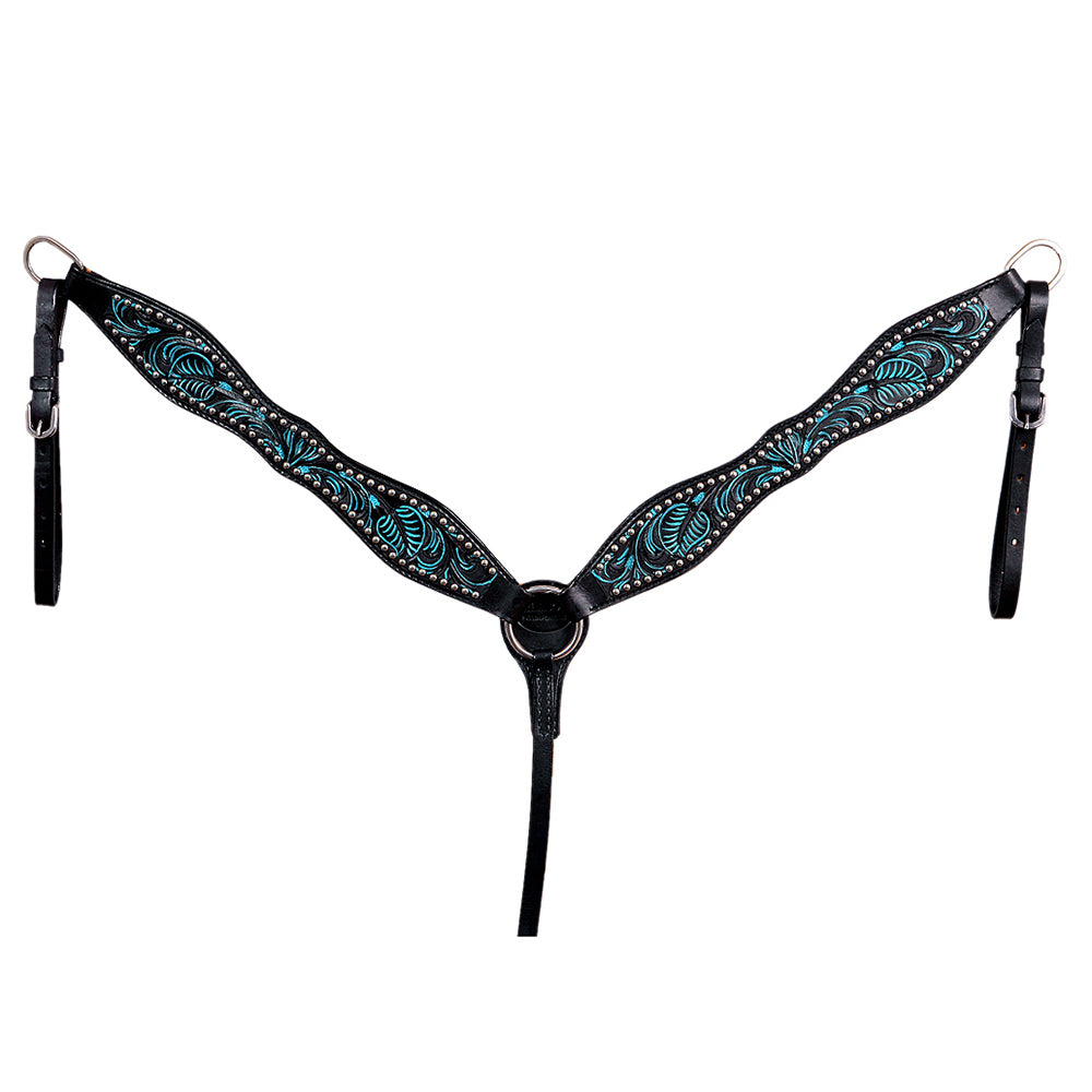 HILASON Western Horse American Leather Breast Collar Tack Black