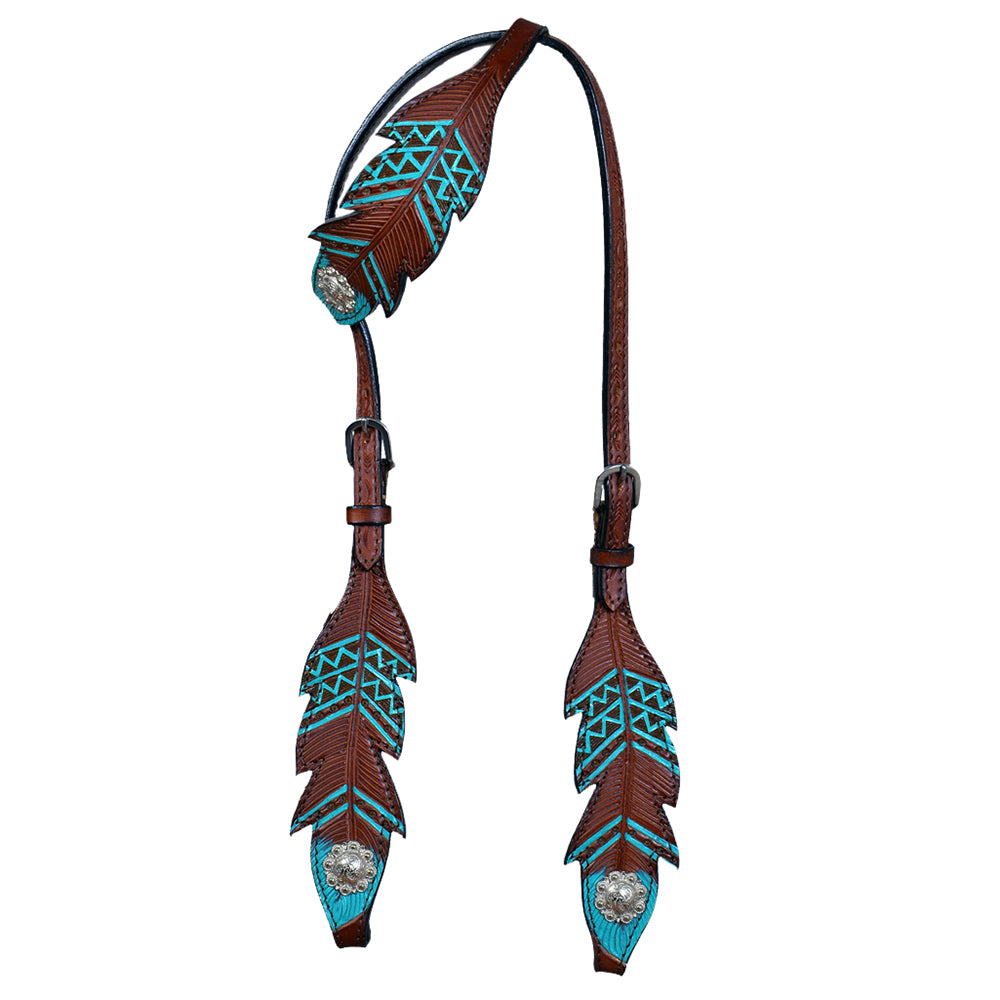 HILASON Western Horse American Leather Headstall Tack Dark Brown