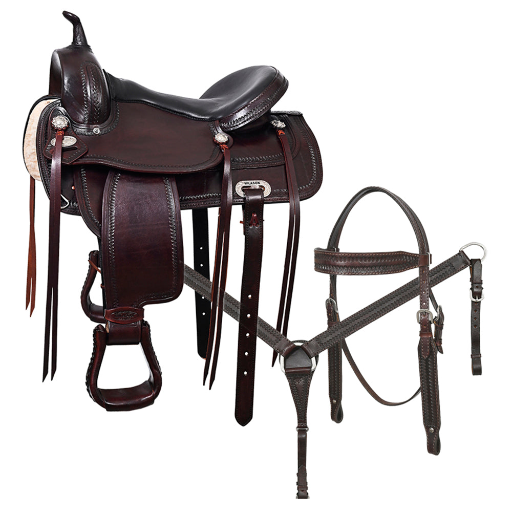 HILASON Western Horse Saddle American Leather Flex Tree Trail & Pleasure Brown