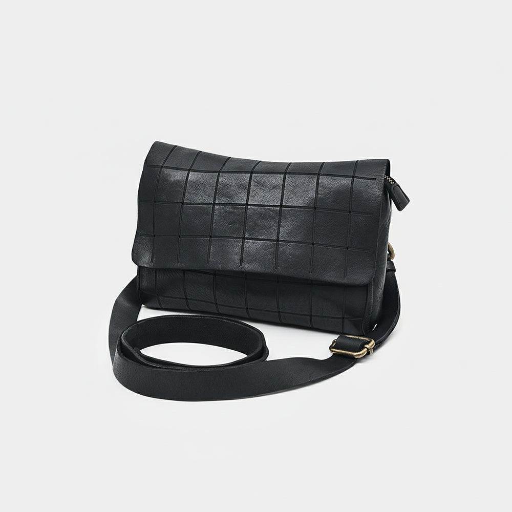 Spaghetti Western Full Grain Leather Small Crossbody Bag for Women – Slim Flap Shoulder Bag with Magnetic Closure