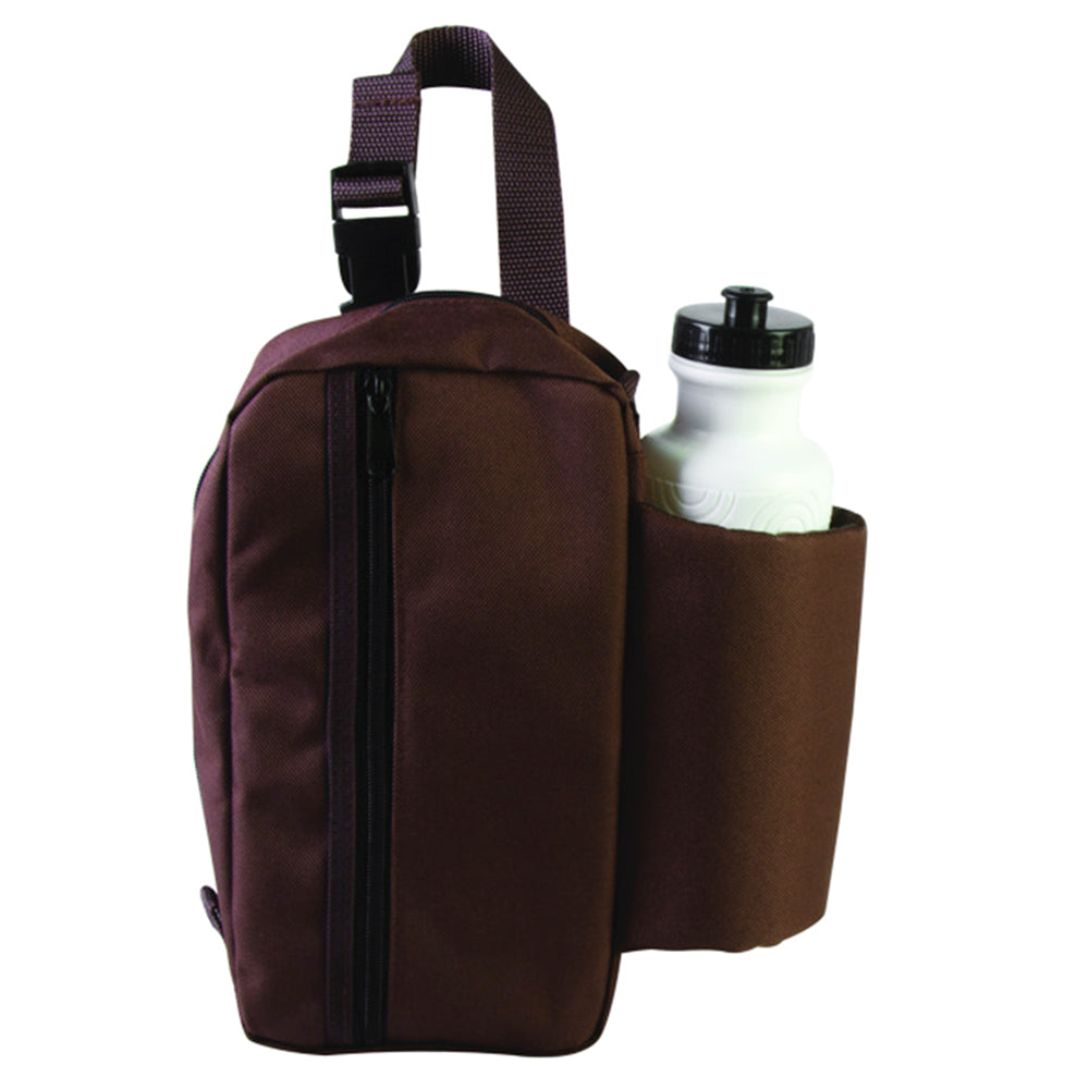 HILASON Water Bottle Horn Bag Brown Nylon Trail Saddle Pouch With Zipper