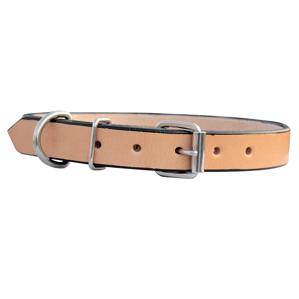 Hilason Heavy Duty Handmade Genuine Leather Dog Collar Tan