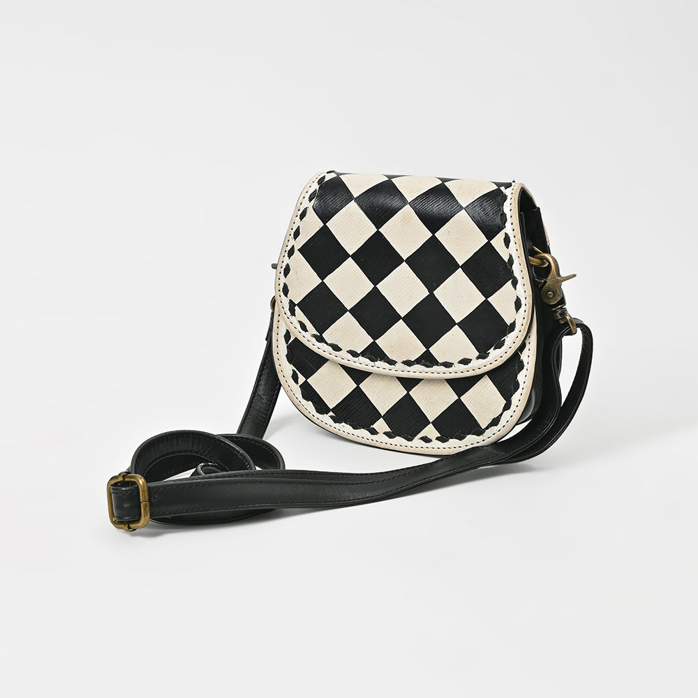 American Darling Western Cross body Bag Buck stitched Genuine Full Grain Leather Handcrafted Small Shoulder Bag