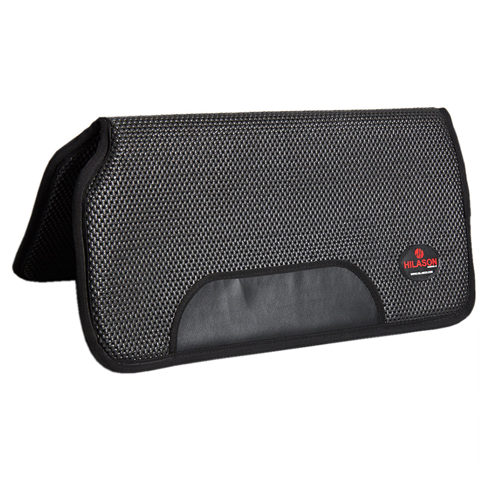 30" X 30" Hilason Air Flow Shock Absorbing Western Contoured Saddle Pad Black