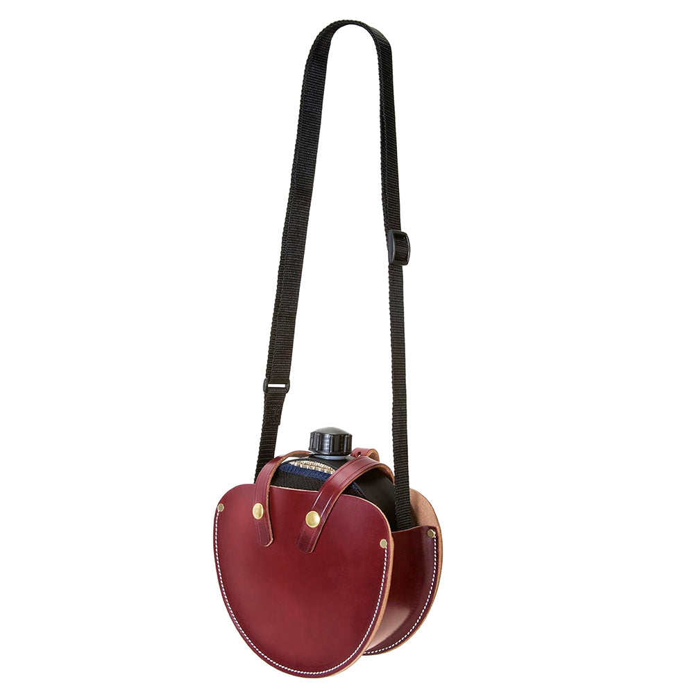 Weaver Premium Burgundy Latigo Leather Canteen Holster 2 Quart Saddle Mount Trail Gear