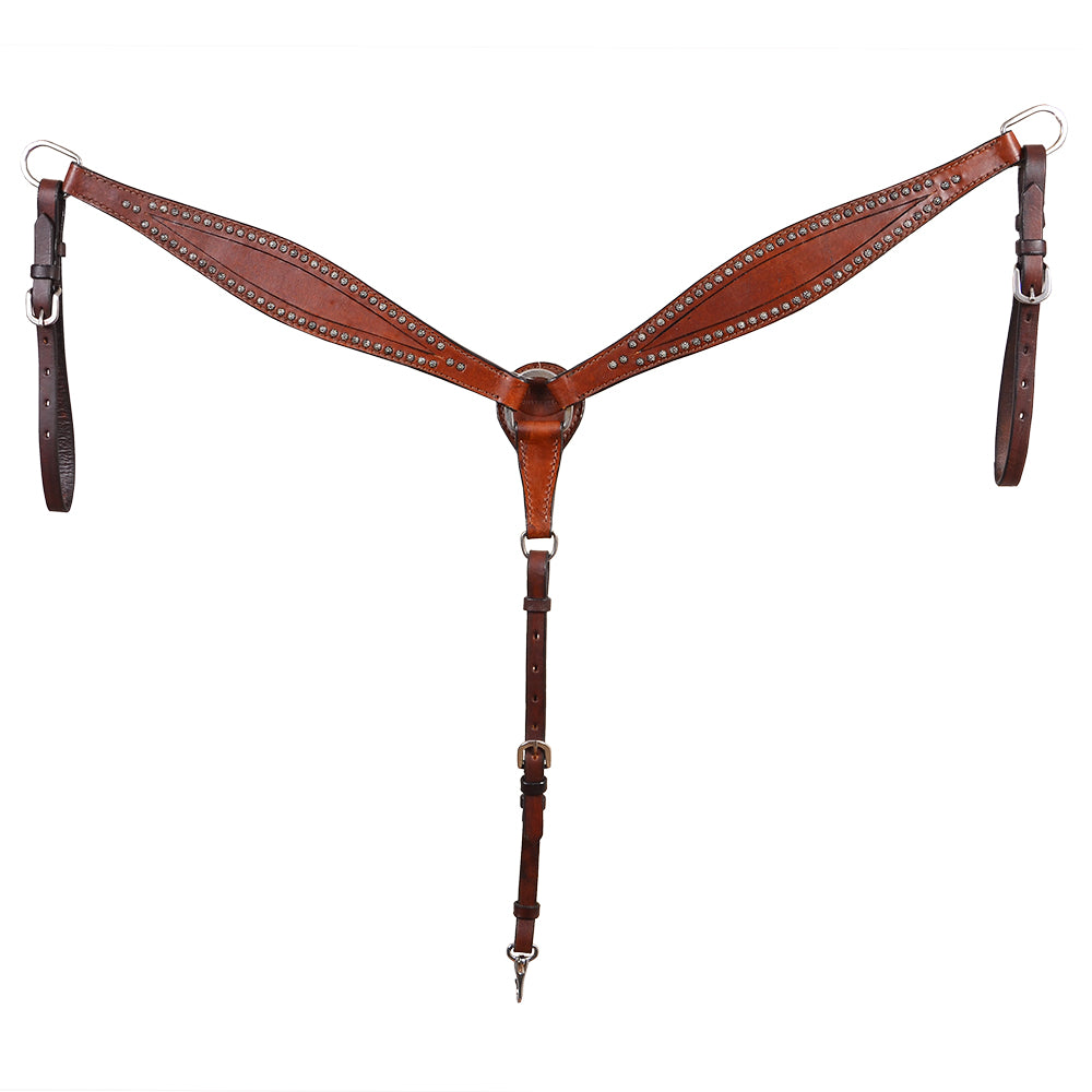 HILASON Western Horse Breast Collar Genuine American Leather Brown