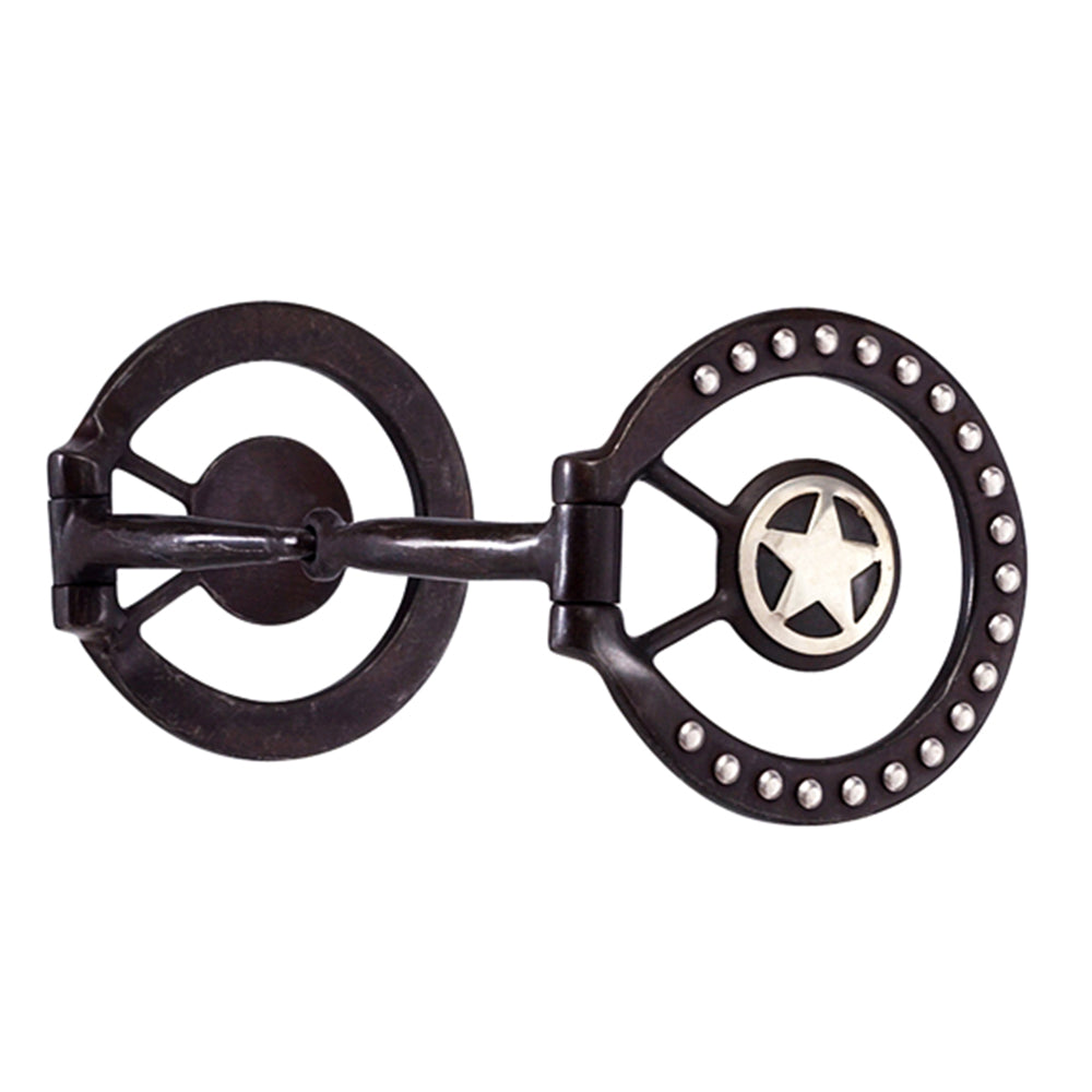 HILASON Antique Brown Horse Dee Bit 5-1/4” Snaffle Mouth | 3” Rings w/ Stainless Steel Dots