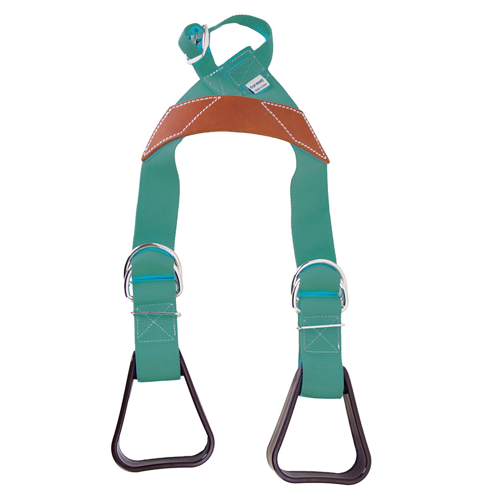 Hilason Saddle Buddy Kids Stirrup  Adjustable Black Nylon with Genuine Cow Leather Child Safety Saddle Trainer for Western Riding