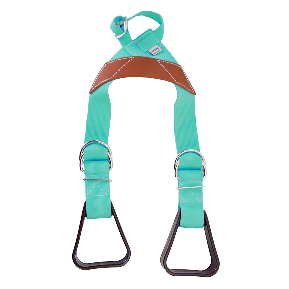 Hilason Saddle Buddy Kids Stirrup  Adjustable Black Nylon with Genuine Cow Leather Child Safety Saddle Trainer for Western Riding