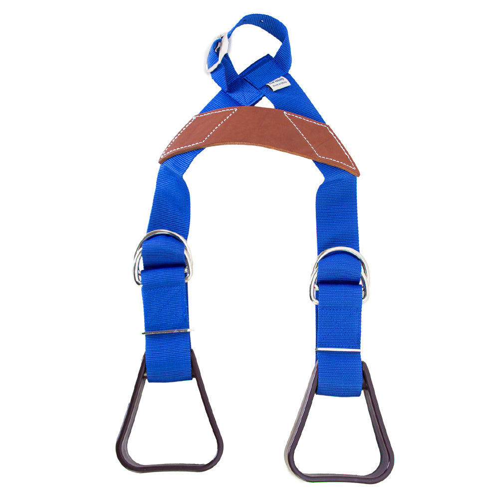 Hilason Saddle Buddy Kids Stirrup  Adjustable Black Nylon with Genuine Cow Leather Child Safety Saddle Trainer for Western Riding