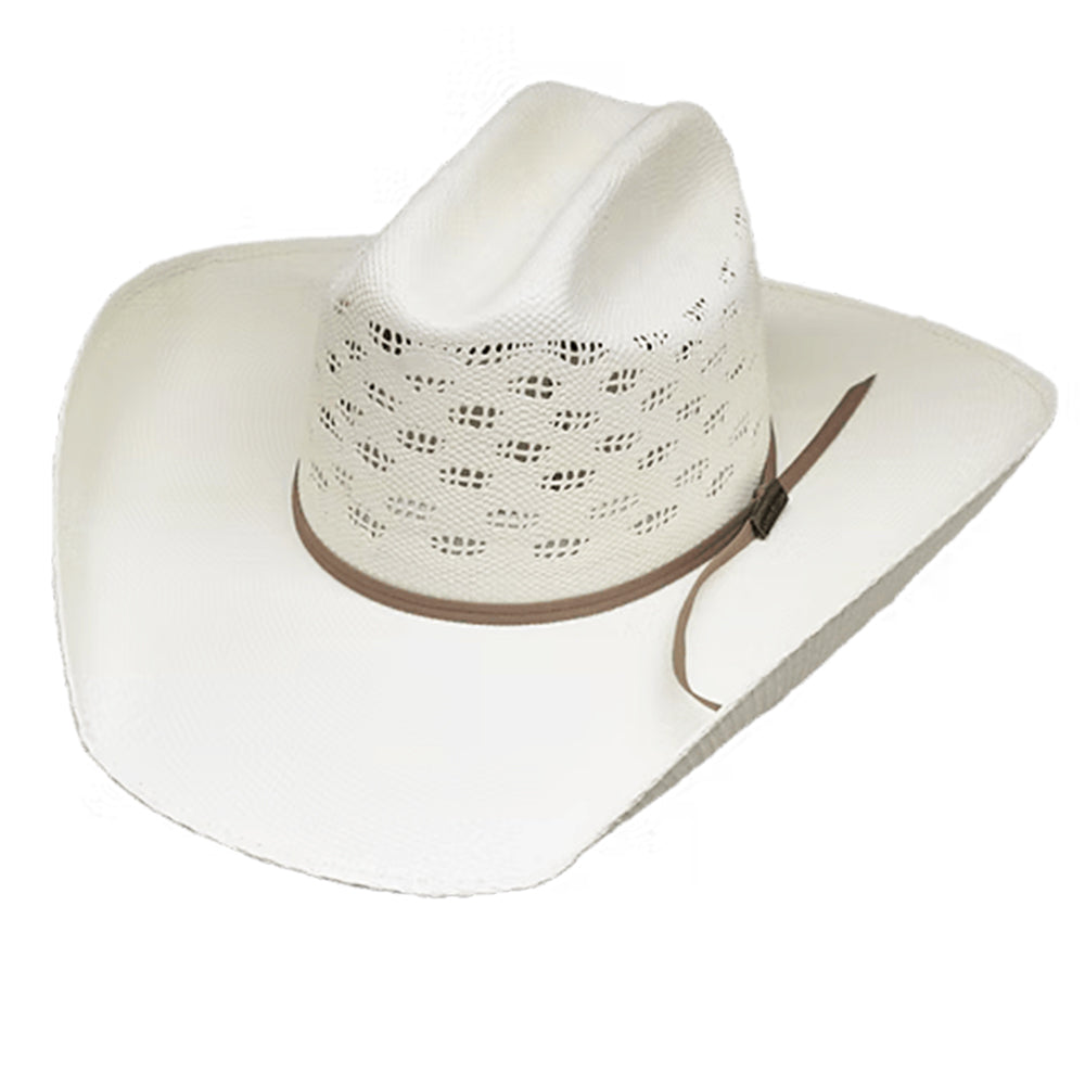 Lonestar Bruce Vented Bangora Straw Cowboy Hat Cattleman Crease, 4 1/4" Brim