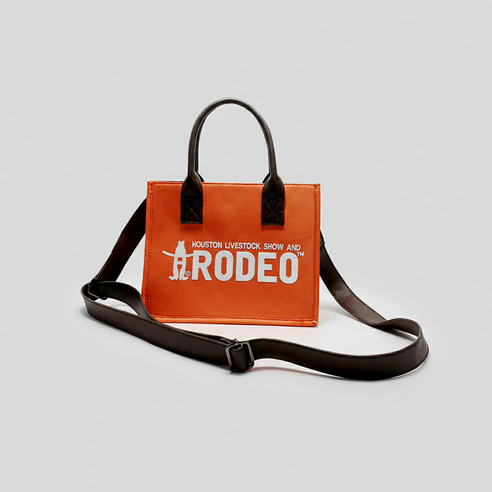Laurel Downtown Rodeo Black Western Mini Tote Bag Genuine Leather Handle Bag | Houston Livestock Show & Rodeo