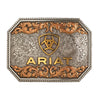 Ariat Men’s Raised Logo Antique Leaf Belt Buckle Multi-Tone Silver Gold & Copper Finish 4