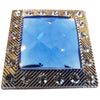 HILASON Western Screw Back Concho Blue Crystal Bling Square Saddle Headstall Tack Sapphire Color | Slotted Conchos