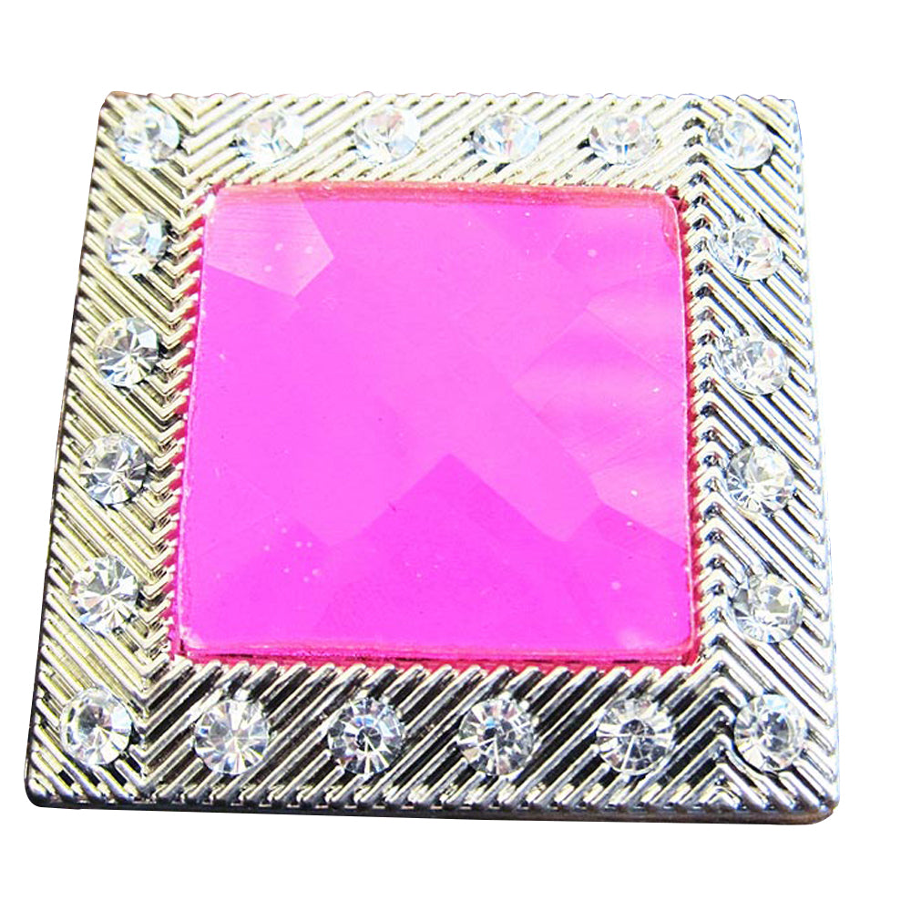 HILASON Western Screw Back Concho Light Fuschia Square Crystals Bling| Belt | Slotted Conchos