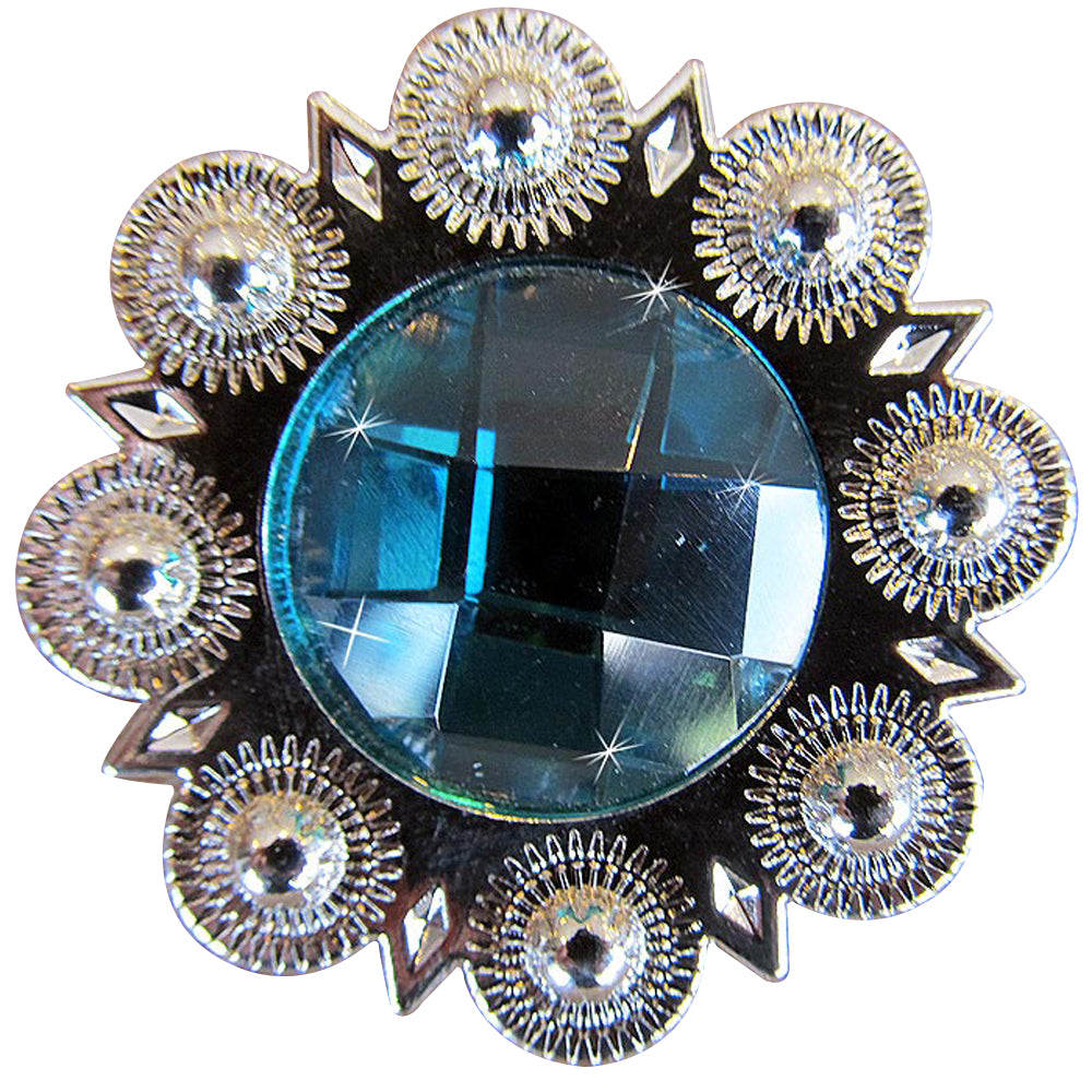 HILASON Western Screw Back Concho Turquoise Berry Bling Cowgirl Clear Color | Belt Slotted Conchos