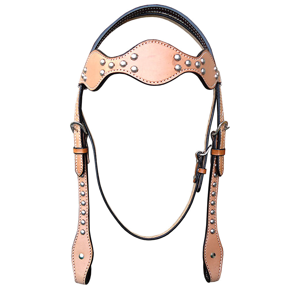 Western Horse Headstall Tack Bridle American Leather Tan Hilason