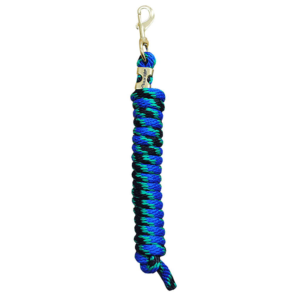Black Green Blue Weaver Tack Horse Poly Lead Rope W/ Solid Brass 225 Snap