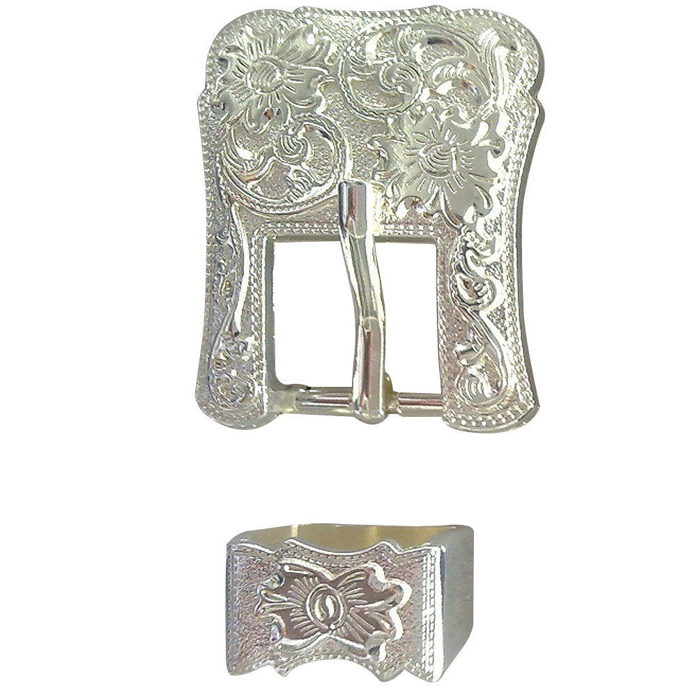 HILASON Western Screw Back Concho Buckle Horse Saddle Bridle Silver Floral 3/4 In | Belt Slotted Conchos