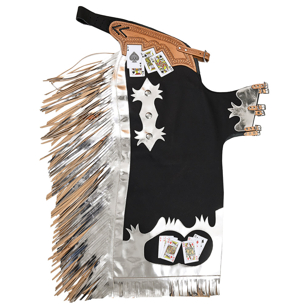 HILASON Bull Riding Genuine Leather Rodeo Western Chaps | for Men and Women Unisex