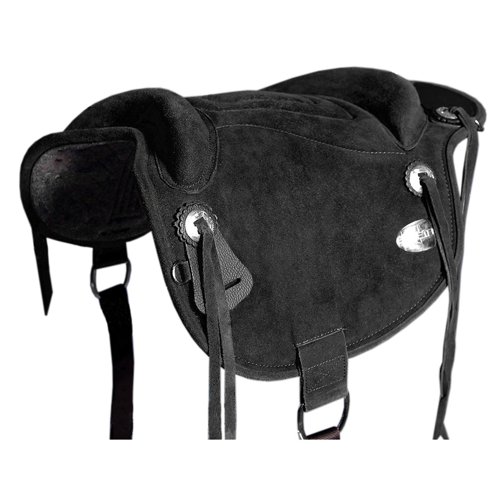 HILASON Western Baretek Bareback Pad Horsemanship Treeless Leather Black | Saddle Riding for Horses