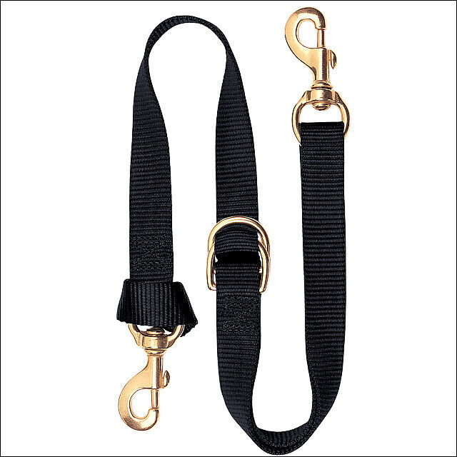 1X40 Weaver Horse Tack Deluxe Nylon Tie Down Strap W/ Brass Snap Black