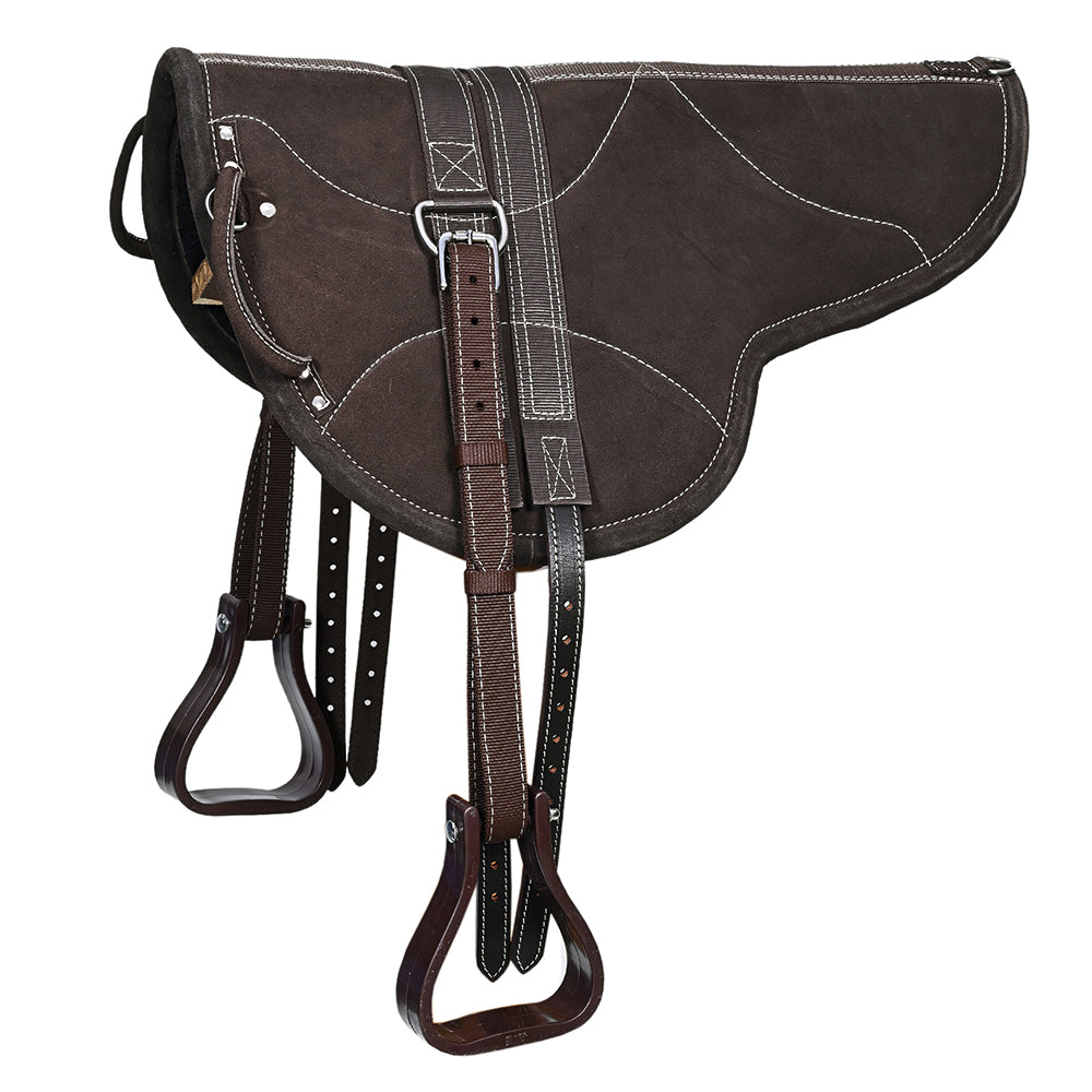 HILASON Natural Horsemanship Leather Bareback English Treeless Saddle Pad | Western Pads Baretek Riding for Horses