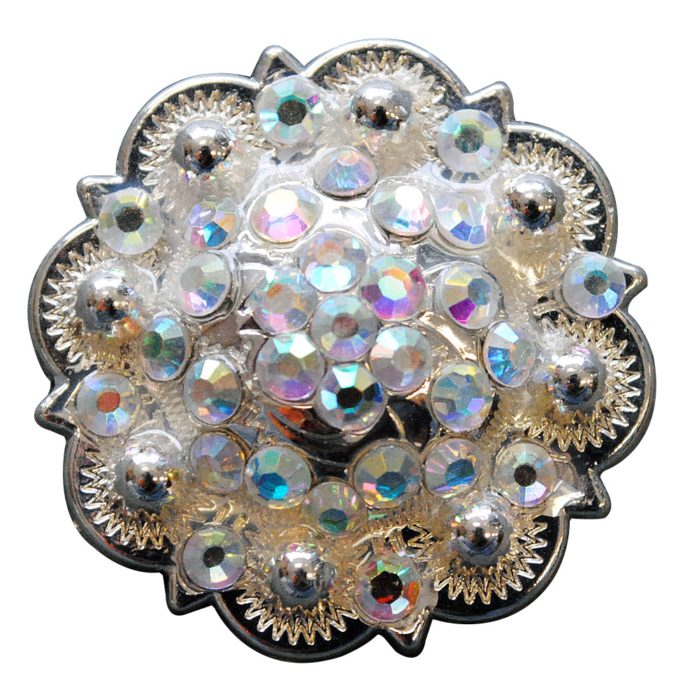HILASON Western Screw Back Concho Crystals Round Saddle Cowgirl Ab Stone Color | Belt Slotted Conchos