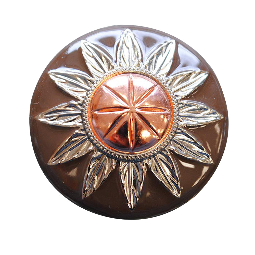 HILASON Tone Finishing Round Conchos Copper Dome Silver And Brown | Western Concho Belt Slotted