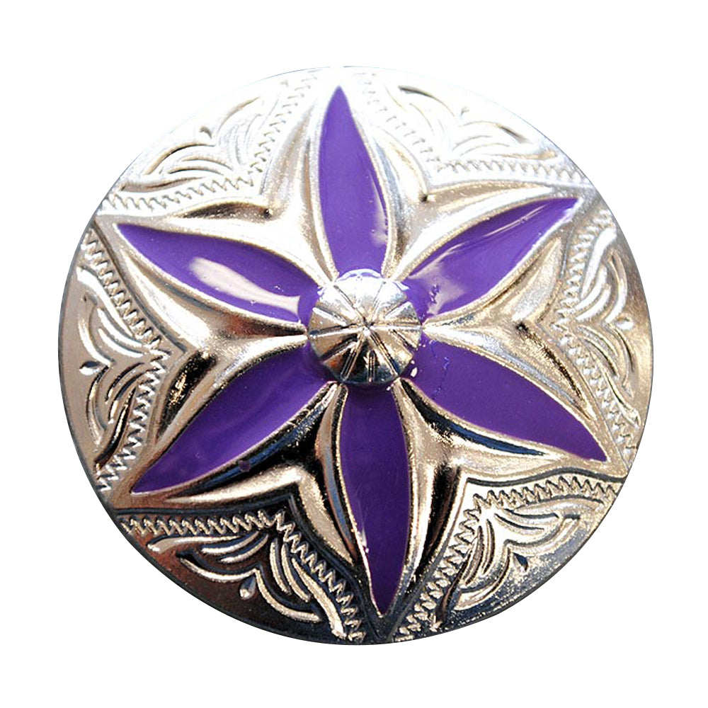 HILASON Screw Back Concho Round Floral Purple Inlay Bling Saddle | Bridle Conchos Western Belt Slotted
