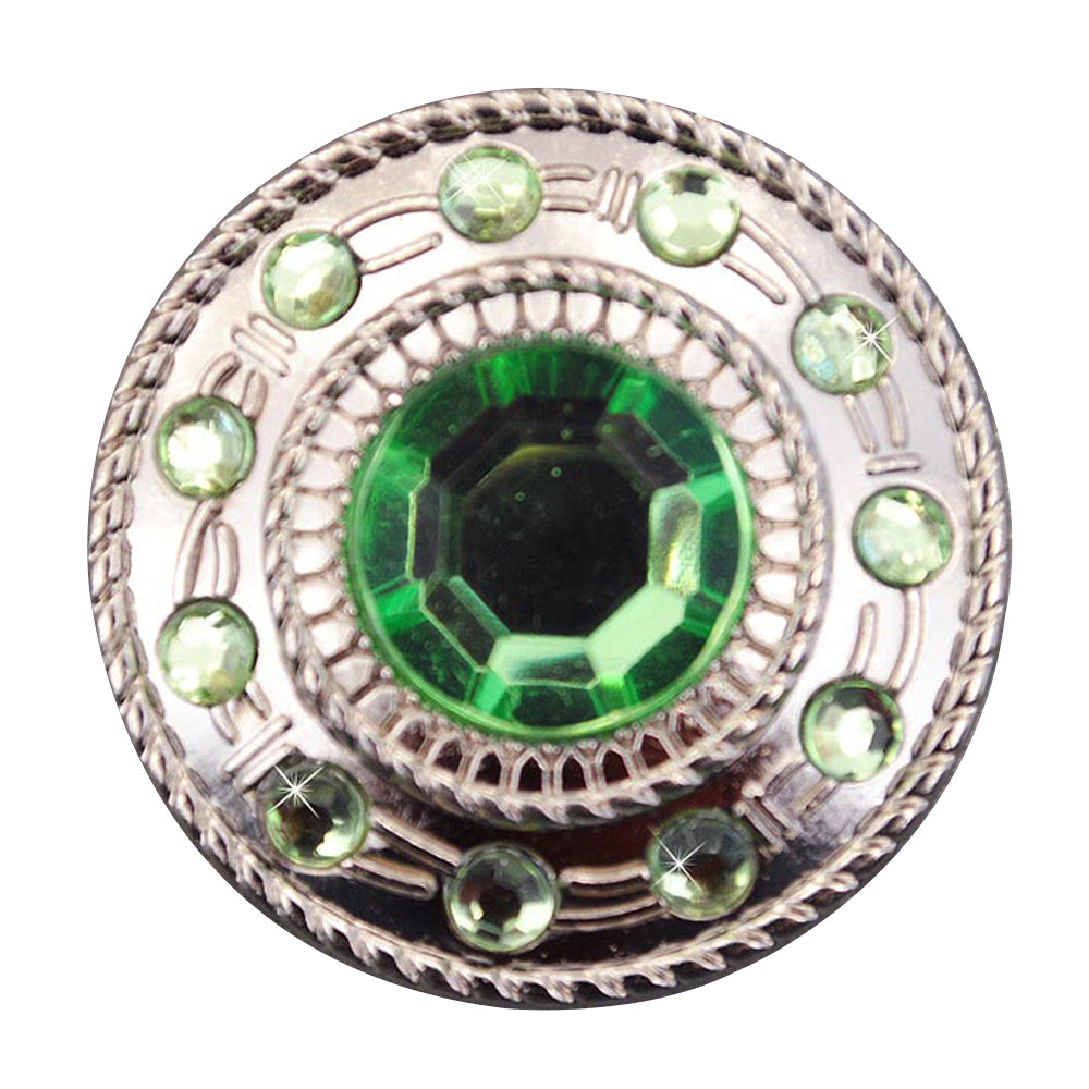 HILASON Western Screw Back Concho Green Crystal Wheel Bling Cowgirl Color | Bridle Conchos Slotted