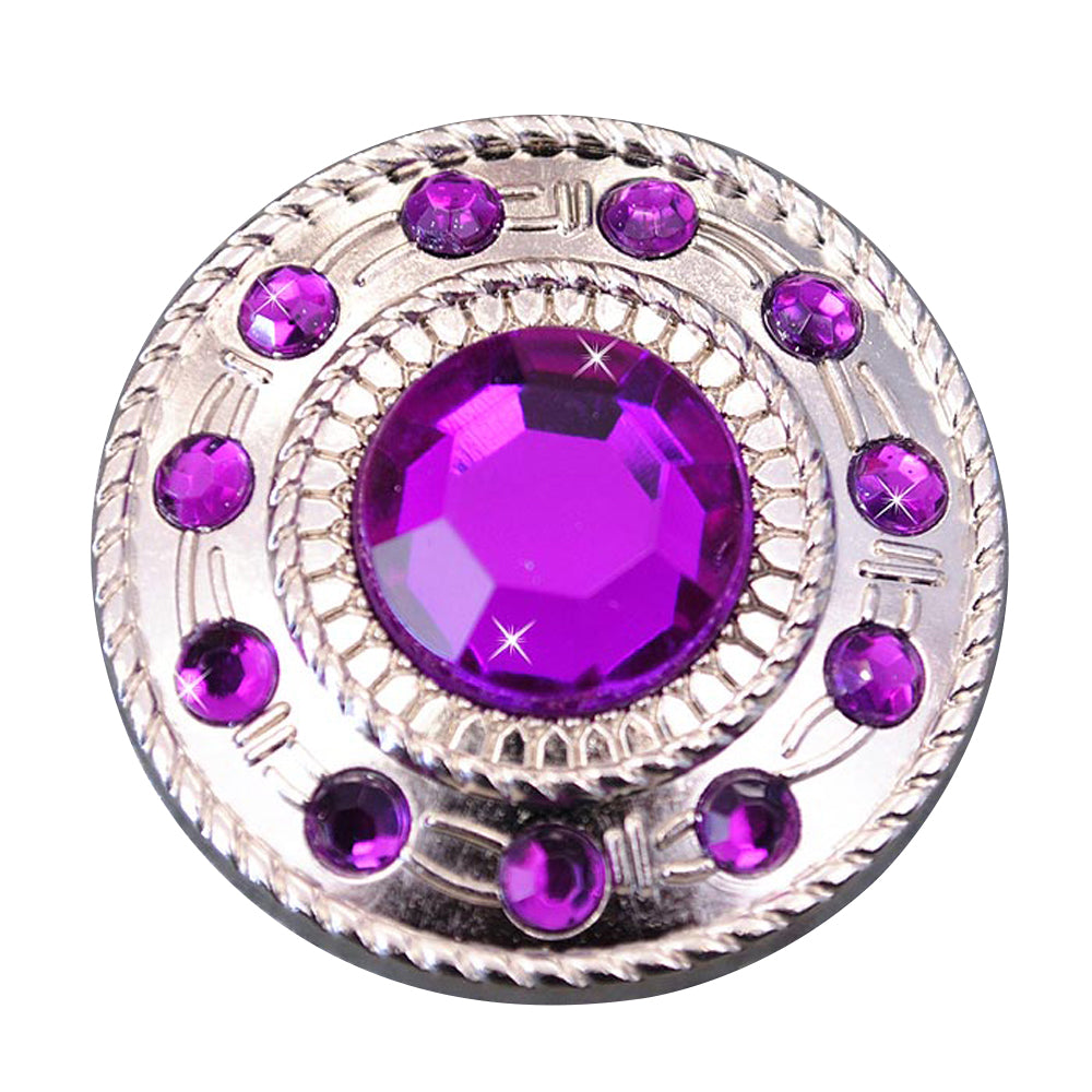 HILASON Screw Back Concho Nickel Wheel Shape Rope Edge Saddle Purple Color | Bridle Conchos Slotted