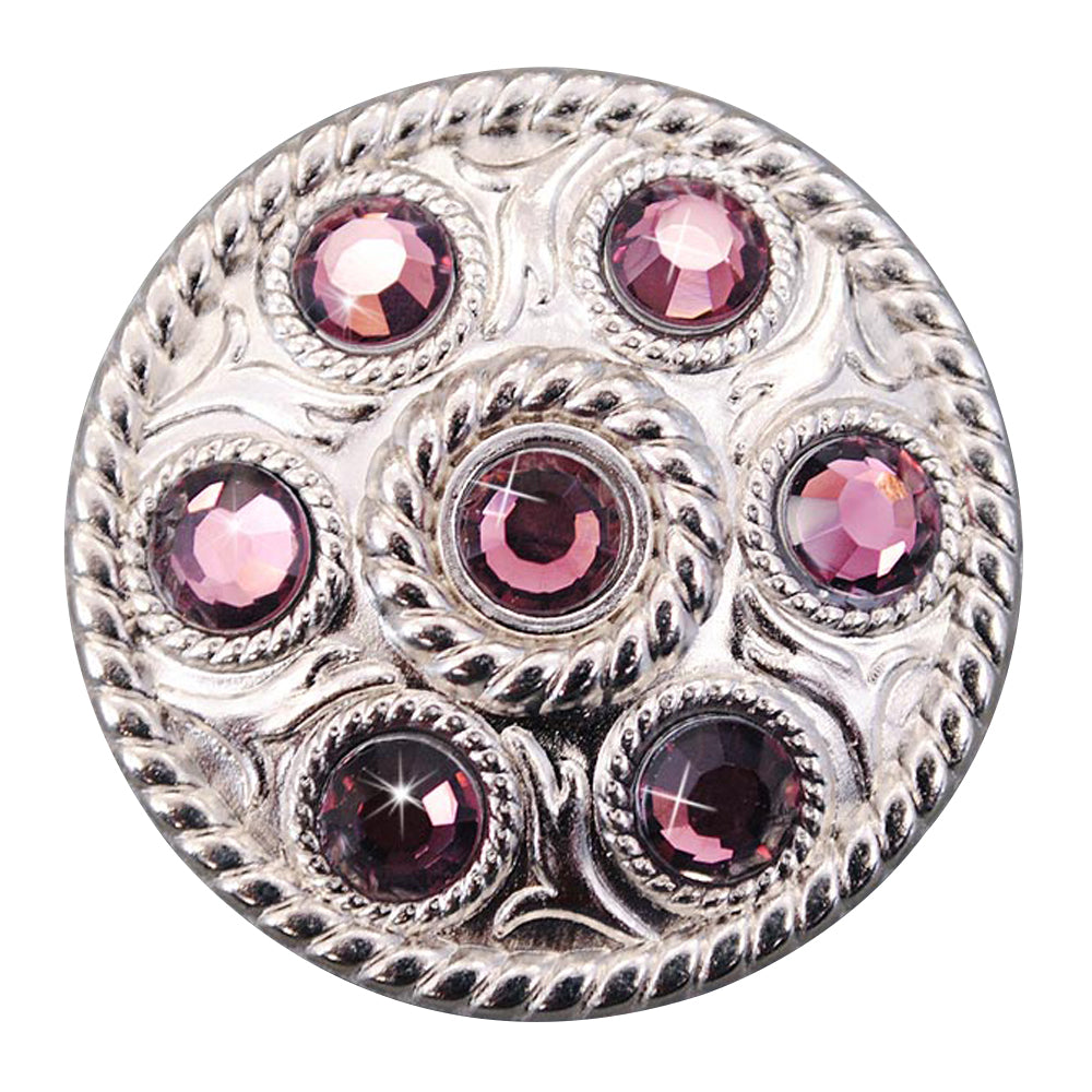 Western Screw Back Concho Purple Crystal Wheel Bling Cowgirl