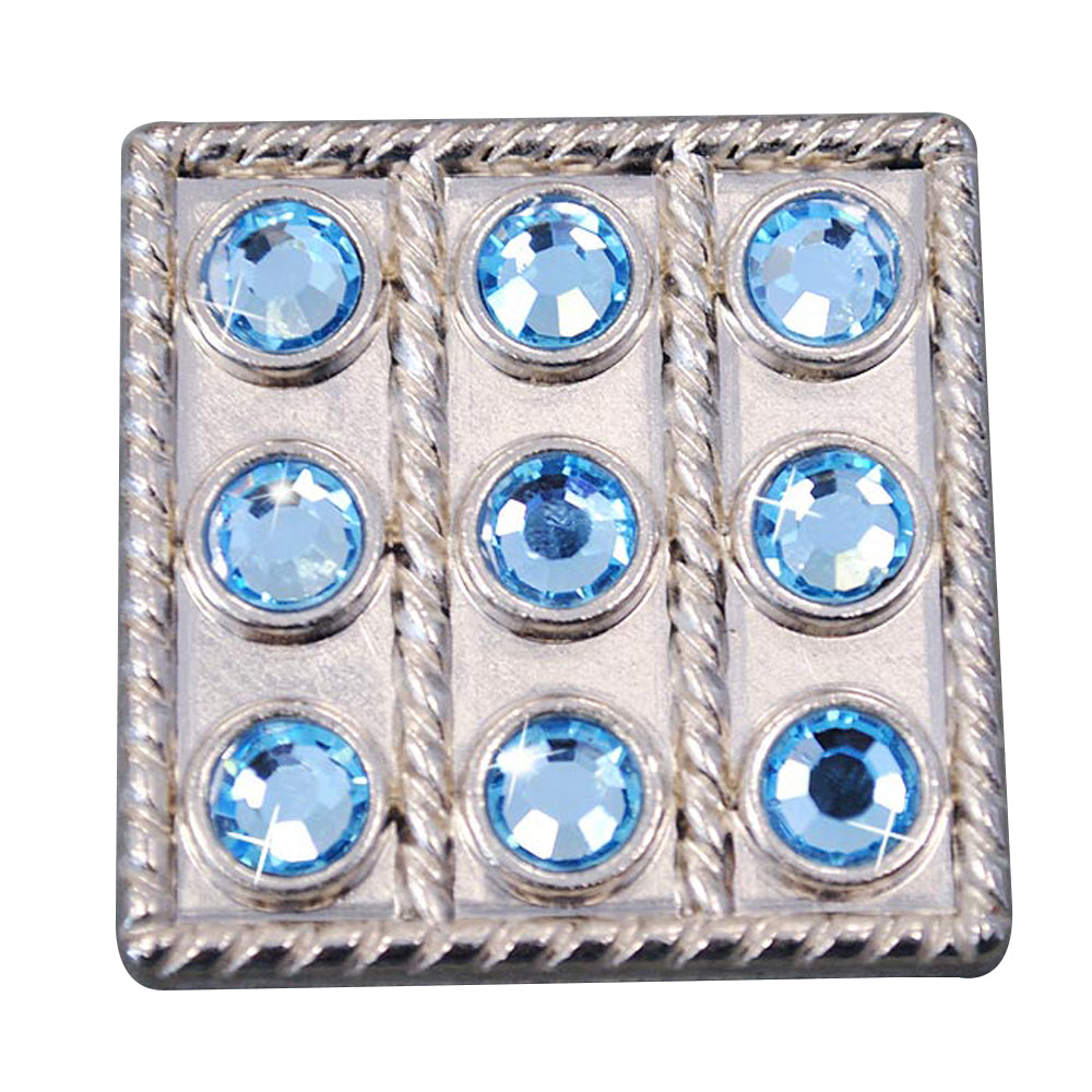 HILASON Western Screw Back Concho Blue Crystal Square Bling Cowgirl Color | Bridle Conchos Slotted