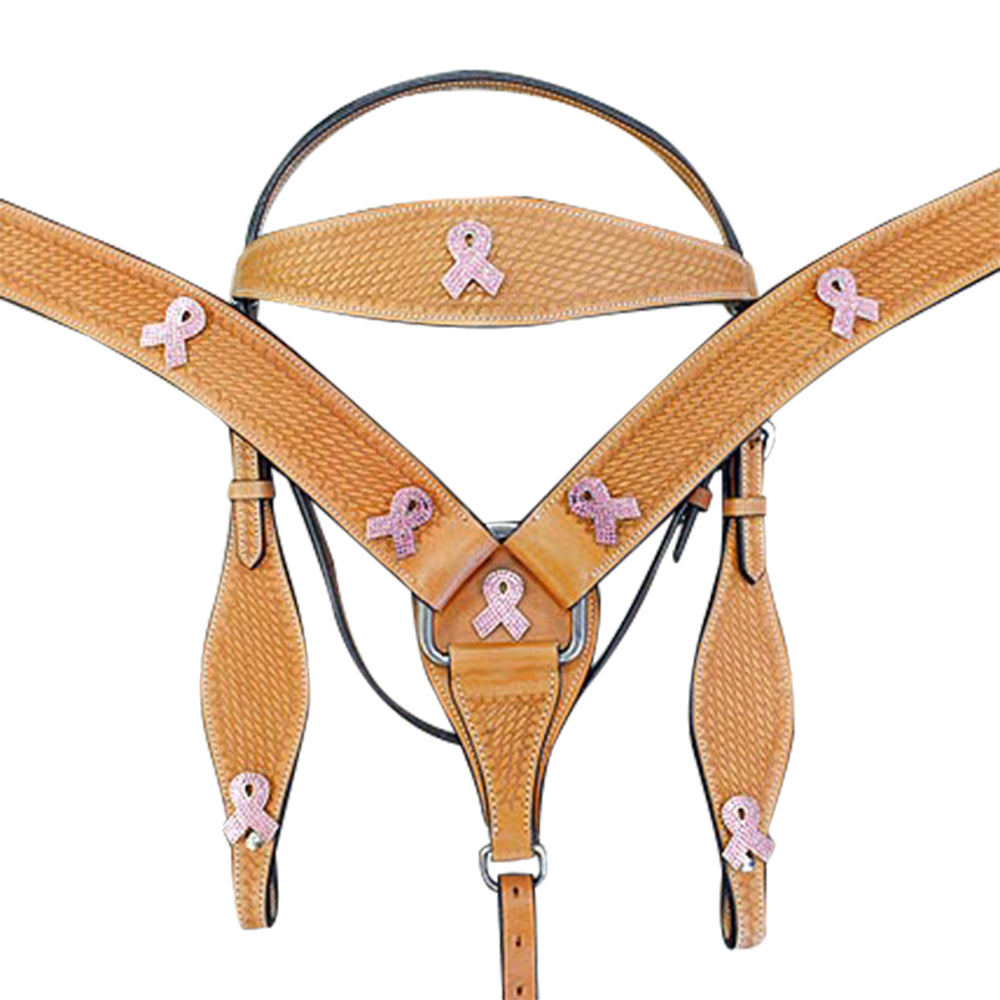 HILASON Western Horse Headstall Breast Collar Set Tack Genuine American Leather | For Horses Headstalls