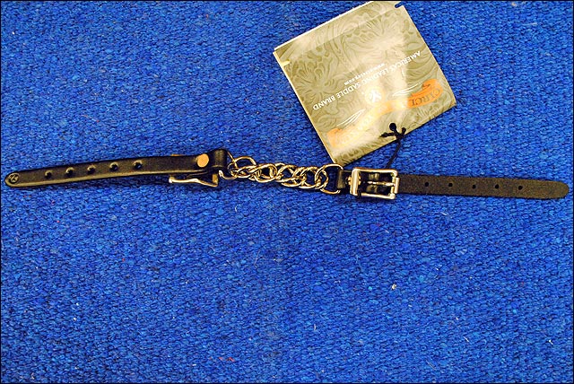 Circle Y Horse Tack Leather Curb Strap Chains 3 1/2 Inch Flat Chain Black