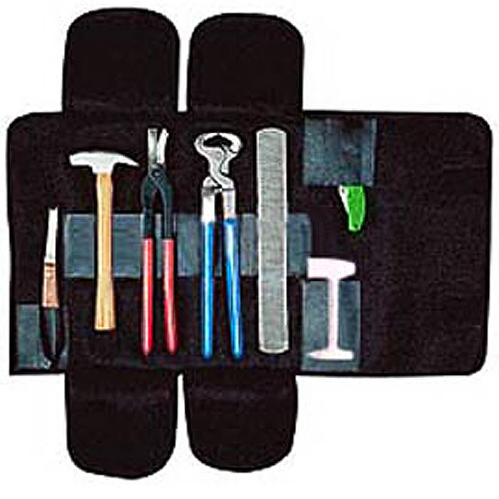 8 Pcs Hilason Ferrier Kit Clincher Rasp Hammer Knives W/ Carry Tote