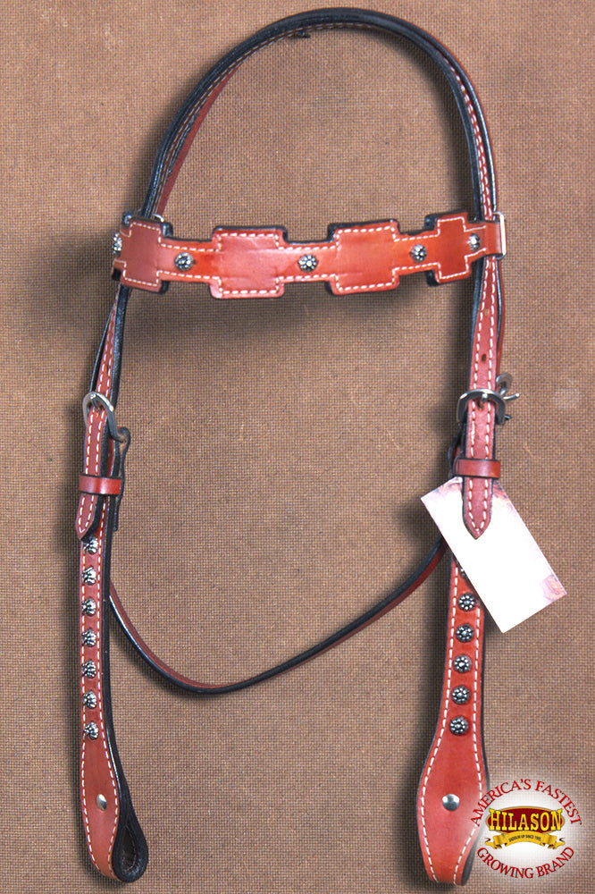 HILASON Western Horse Headstall Tack Bridle American Leather Mahogany
