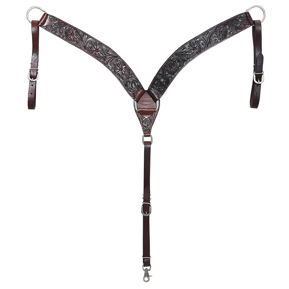 Western Horse Headstall & Breast Collar Tack American Leather Dark Brown Hilason