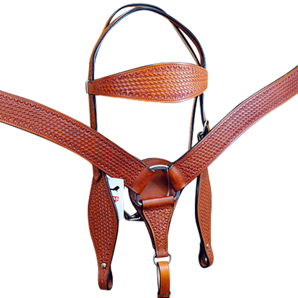 HILASON Western Horse Headstall Breast Collar Set Tack Genuine American Leather | For Horses Headstalls