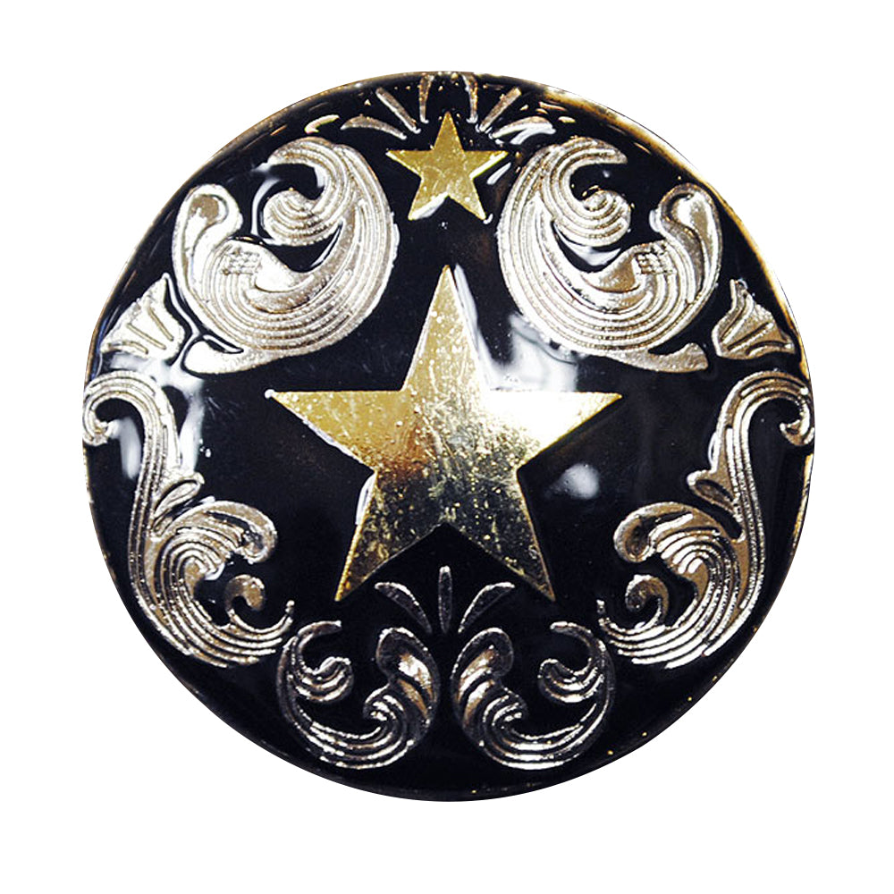 HILASON Western Screw Back Concho Texas Star Black Saddle Headstall Bling Cowgirl | Belt Slotted Conchos