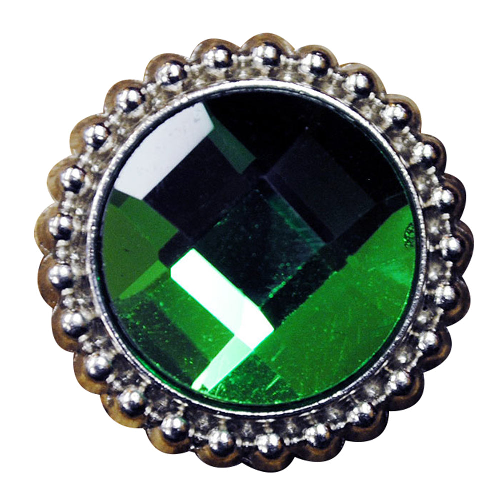 HILASON Western Screw Back Concho Green Glass Stone Nickel Saddle Bling Color | Bridle Conchos Slotted