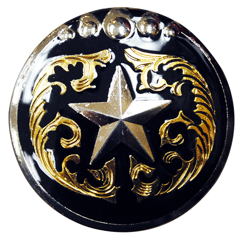 HILASON Western Screw Back Concho Texas Star Black Gold Saddle Bling Cowgirl | Belt Slotted Conchos